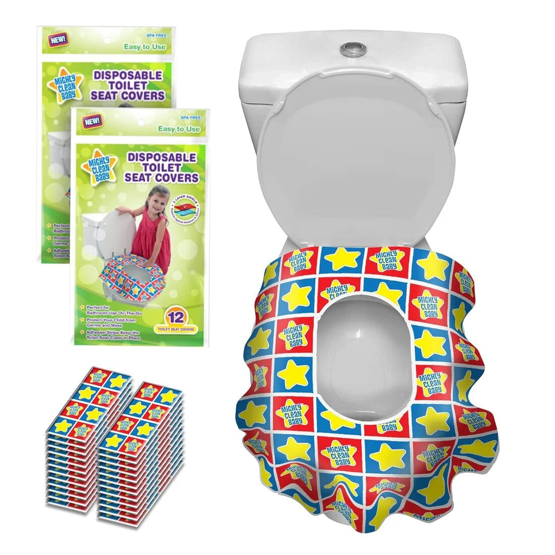 Mighty Clean Baby Large Disposable Toilet Seat Covers